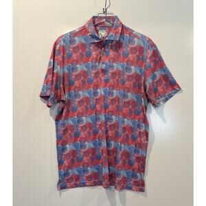 Tailorbyrd Geometric Print Performance Golf Polo Shirt Mens Size‎ Large (624)